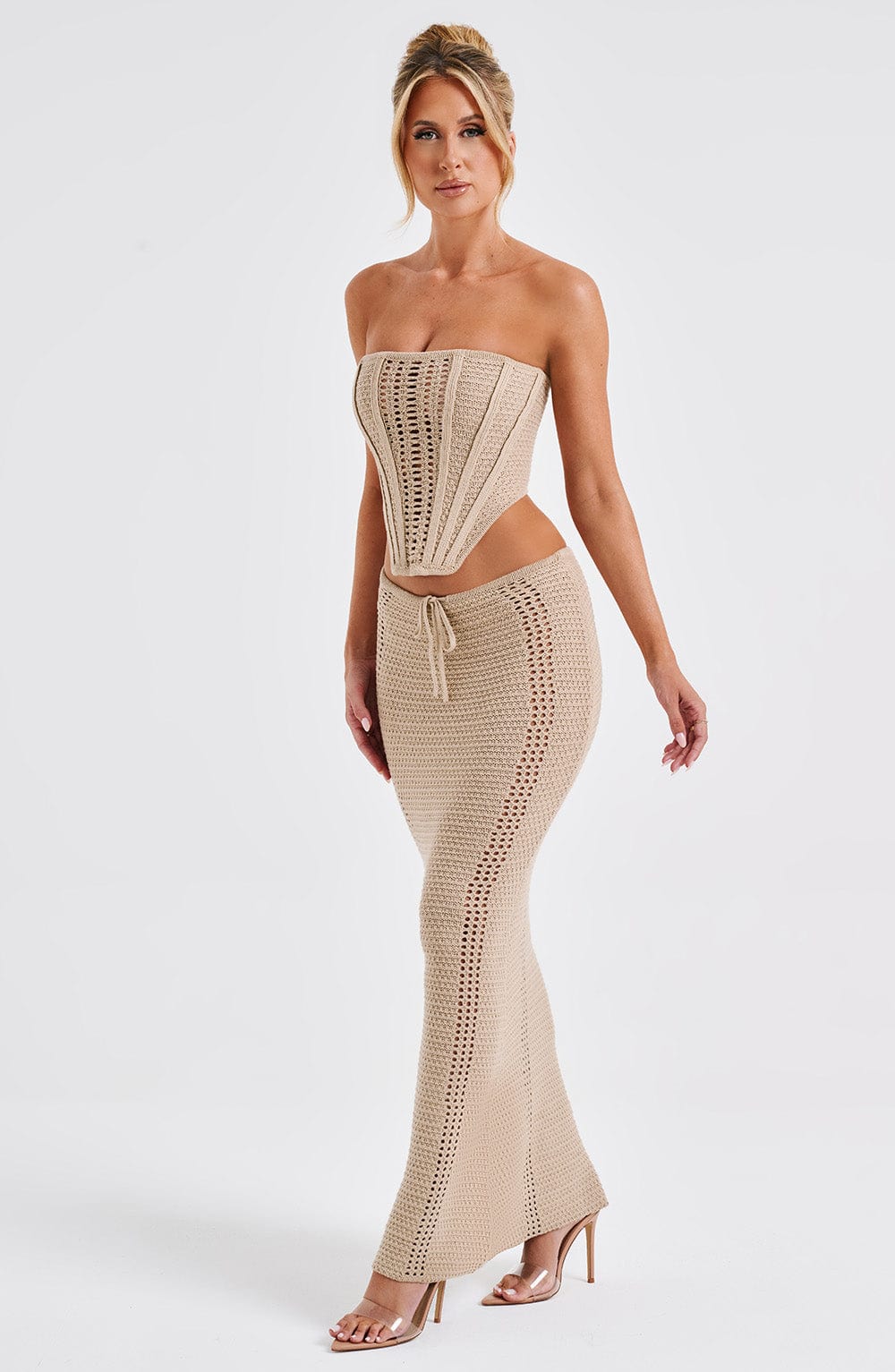 Beige Crochet Maxi Skirt – Bohemian Summer Skirt | Meave & Ivy
