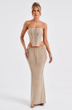 Beige Crochet Maxi Skirt – Bohemian Summer Skirt | Meave & Ivy