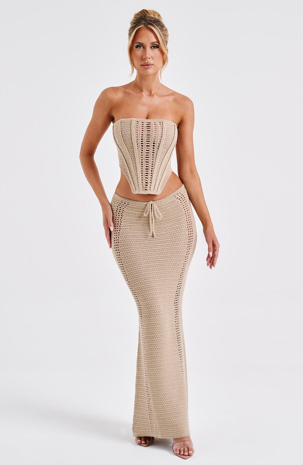 Beige Crochet Maxi Skirt – Bohemian Summer Skirt | Meave & Ivy