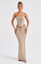 Beige Crochet Maxi Skirt – Bohemian Summer Skirt | Meave & Ivy