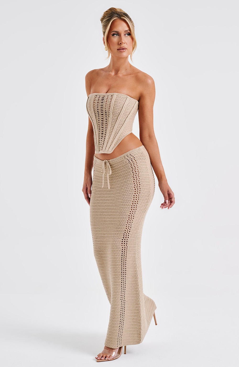 Beige Crochet Maxi Skirt – Bohemian Summer Skirt | Meave & Ivy