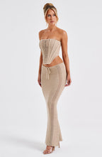 Beige Crochet Maxi Skirt – Bohemian Summer Skirt | Meave & Ivy