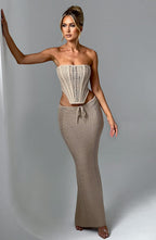 Beige Crochet Maxi Skirt – Bohemian Summer Skirt | Meave & Ivy