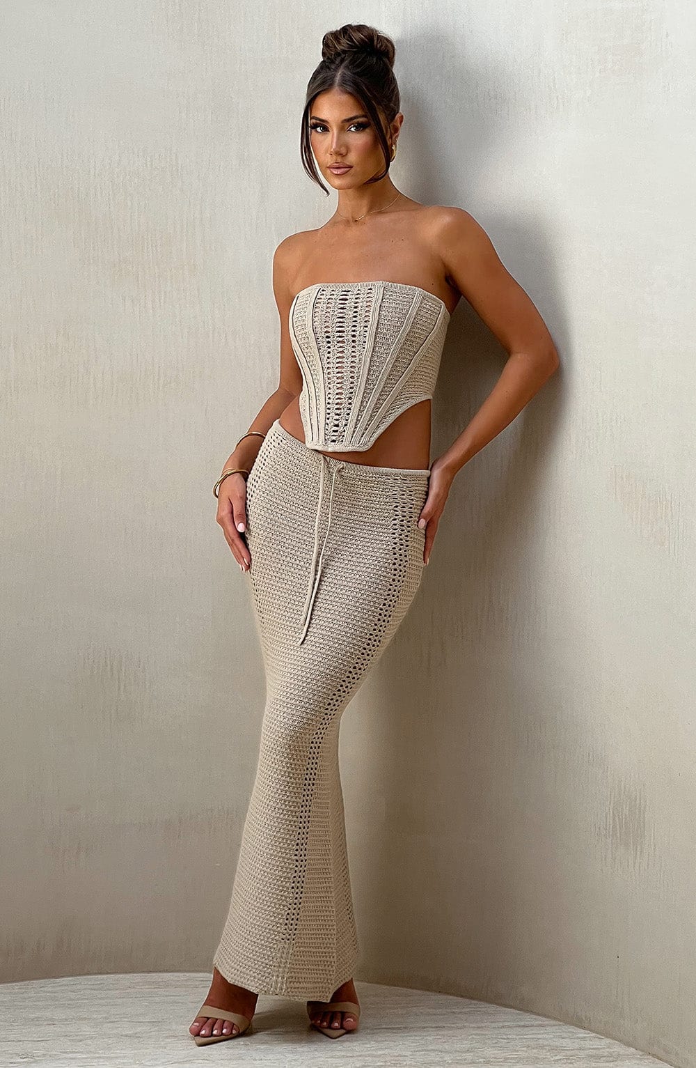 Beige Crochet Maxi Skirt – Bohemian Summer Skirt | Meave & Ivy