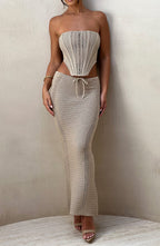Beige Crochet Maxi Skirt – Bohemian Summer Skirt | Meave & Ivy