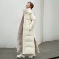 Women's Hooded Maxi Puffer Winter Coat – Warm Longline Padded Layer