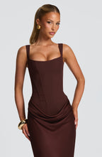 Black Corset Maxi Dress – Timeless Floor-Length Evening Gown | Meave & Ivy