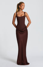 Black Corset Maxi Dress – Timeless Floor-Length Evening Gown | Meave & Ivy