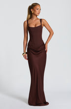 Black Corset Maxi Dress – Timeless Floor-Length Evening Gown | Meave & Ivy