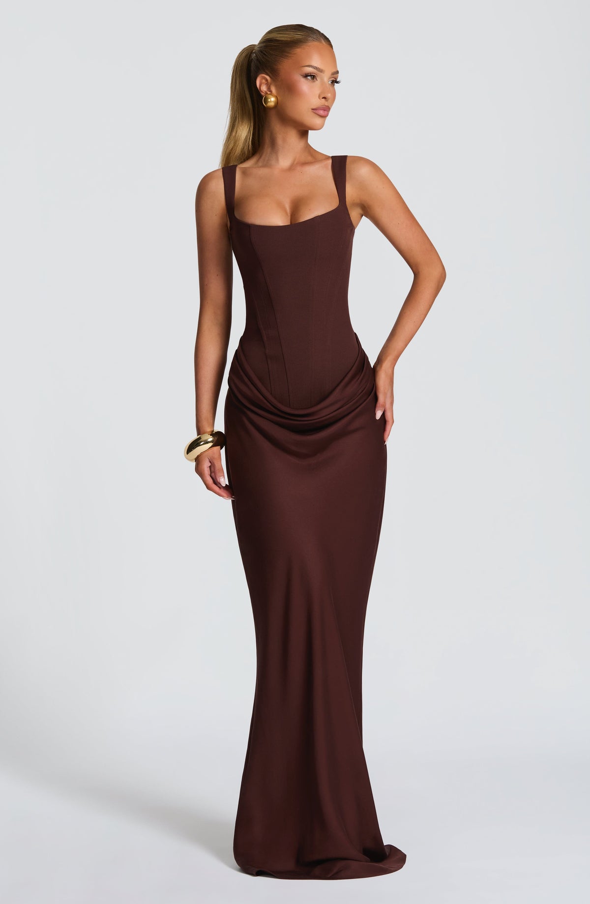 Black Corset Maxi Dress – Timeless Floor-Length Evening Gown | Meave & Ivy