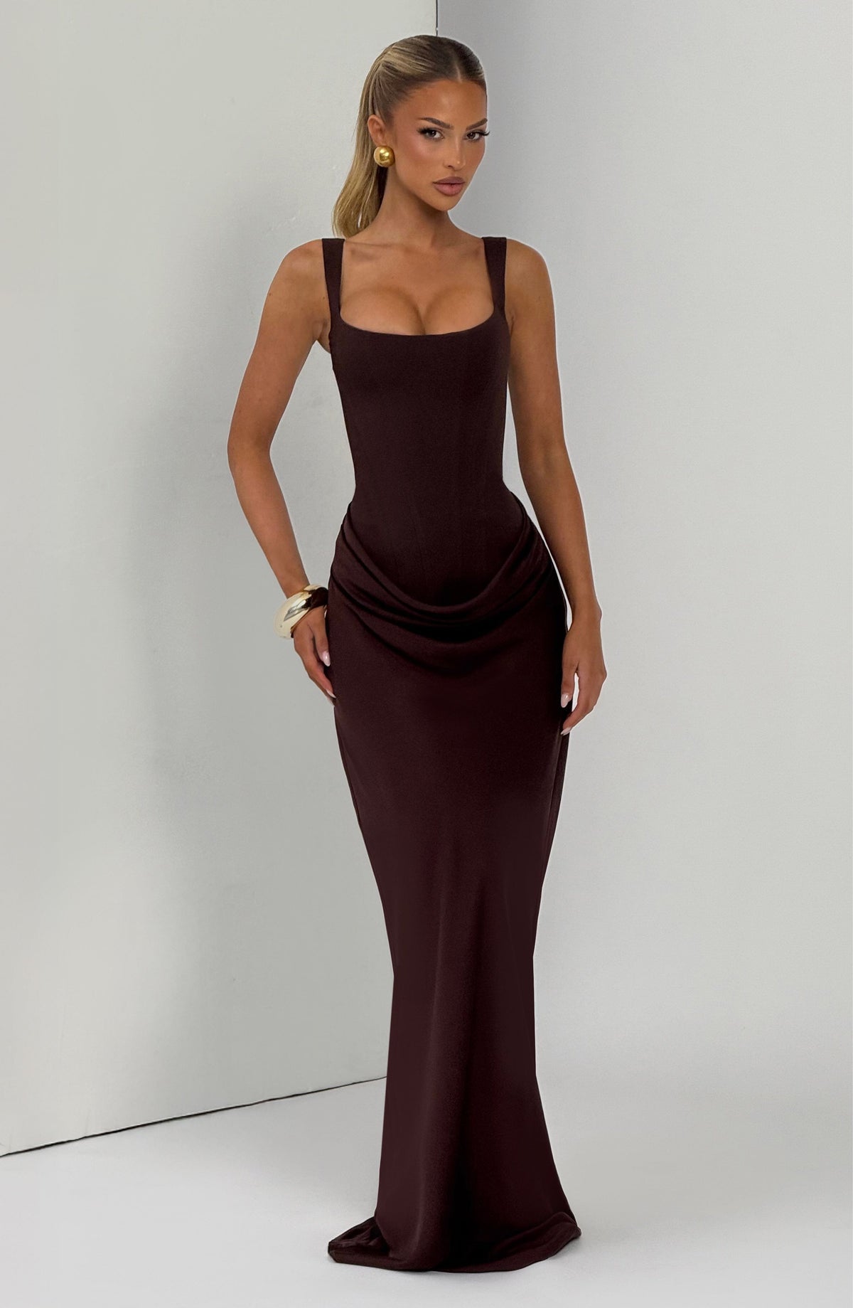 Black Corset Maxi Dress – Timeless Floor-Length Evening Gown | Meave & Ivy