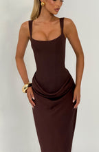 Black Corset Maxi Dress – Timeless Floor-Length Evening Gown | Meave & Ivy