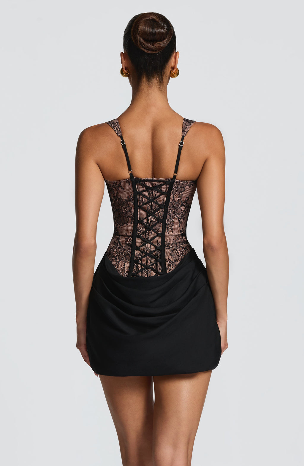 Black Lace Corset Mini Dress – Elegant Statement Dress | Meave & Ivy