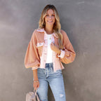 Cropped Jacket with Frayed Hem – Fitted Casual Jacket