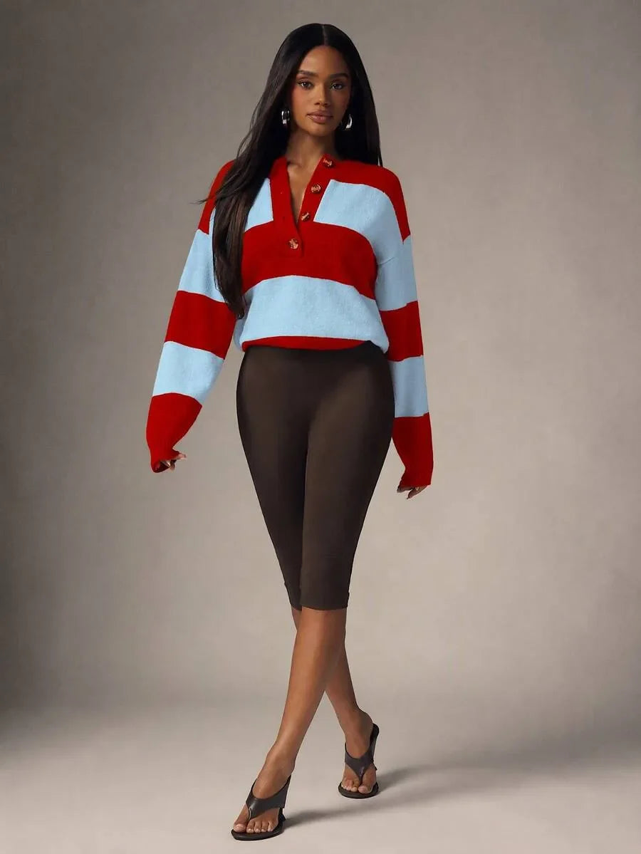 Women's Oversized Sweater with Buttons
