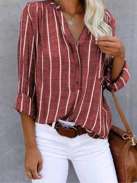 Striped Blouse – Lightweight Trendy Shirt in 4 Colours