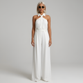 Halterneck Wide-Leg Jumpsuit - Elegant Evening All-in-One | Meave & Ivy