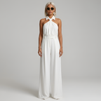 Halterneck Wide-Leg Jumpsuit - Elegant Evening All-in-One | Meave & Ivy