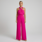 Halterneck Wide-Leg Jumpsuit - Elegant Evening All-in-One | Meave & Ivy