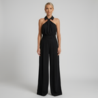 Halterneck Wide-Leg Jumpsuit - Elegant Evening All-in-One | Meave & Ivy