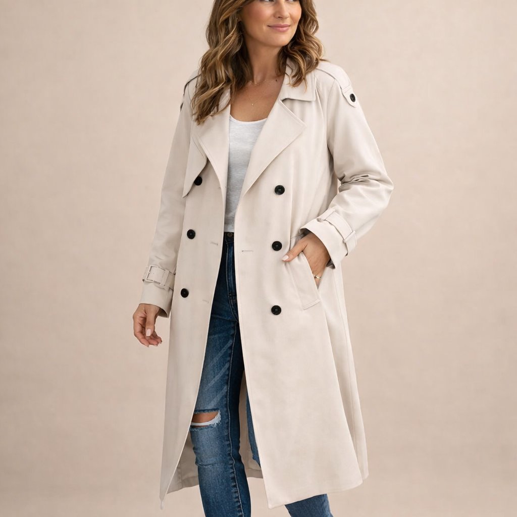 Double Breasted Trench Coat with Belt in 6 Colours