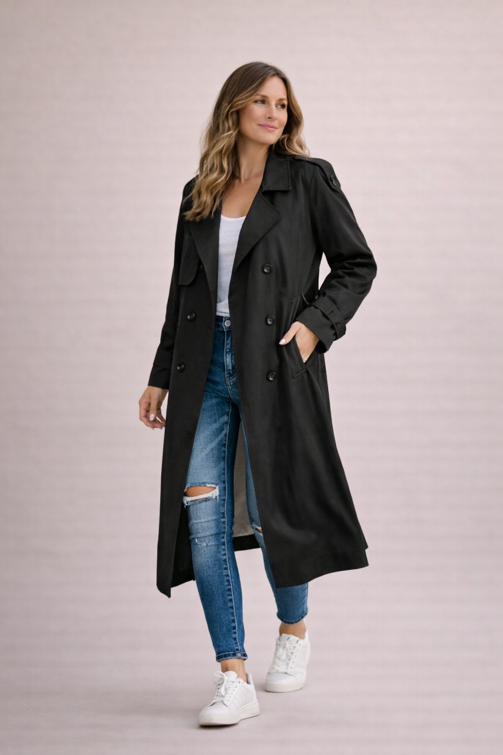 Double Breasted Trench Coat with Belt in 6 Colours