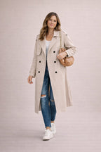 Double Breasted Trench Coat with Belt in 6 Colours