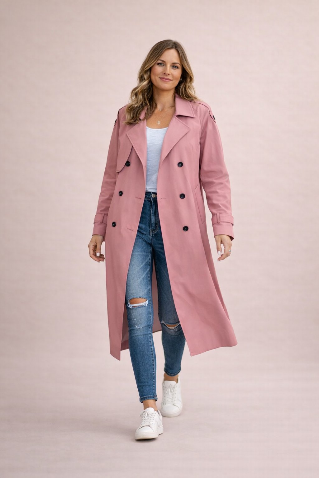 Double Breasted Trench Coat with Belt in 6 Colours