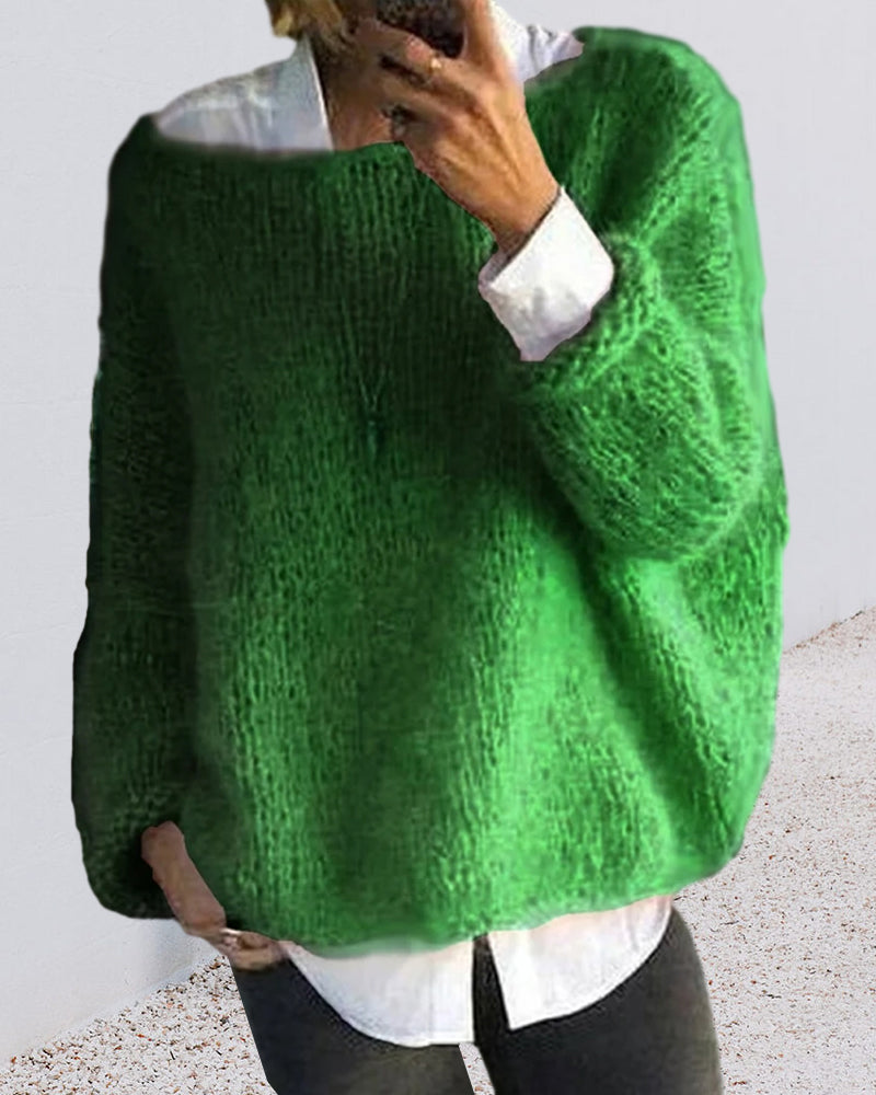 Off Shoulder Fluffy Jumper – Soft Cosy Knit in 3 Colours