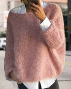 Off Shoulder Fluffy Jumper – Soft Cosy Knit in 3 Colours