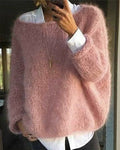 Off Shoulder Fluffy Jumper – Soft Cosy Knit in 3 Colours