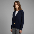 Longline Button-Up Cardigan with V-Neck – Casual Autumn Knit
