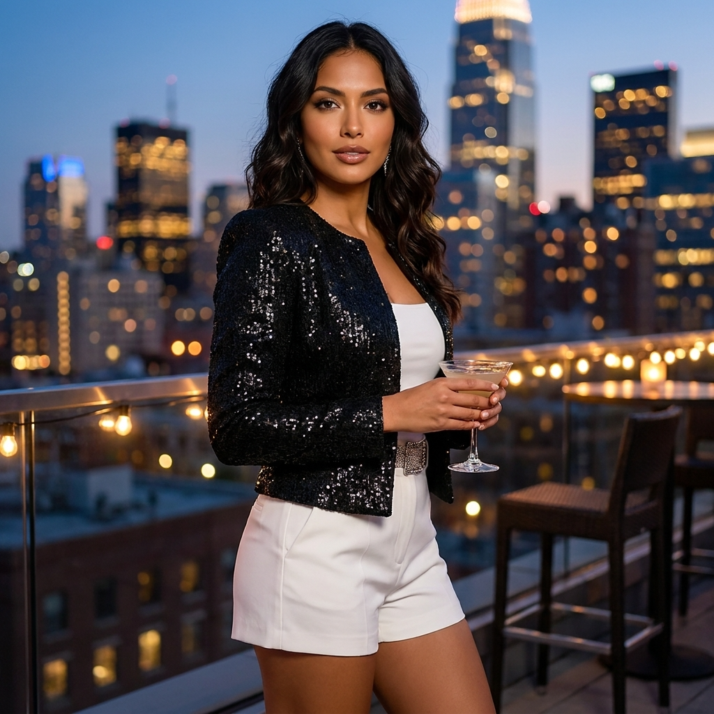 Sequin Mini Blazer – Women's Summer Party & Occasion Blazer | Meave & Ivy