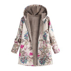 Floral Print Vintage Jacket with Front Pockets – Plush Lined Jacket