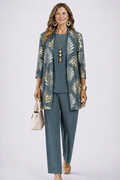 Women's Three-Piece Set – Cardigan, Top & Trousers