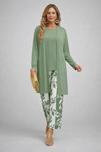 Women's Three-Piece Set – Cardigan, Top & Trousers