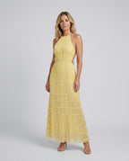 Pleated Halter Maxi Dress