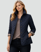 Quilted Transitional Jacket with Collar & Buttons