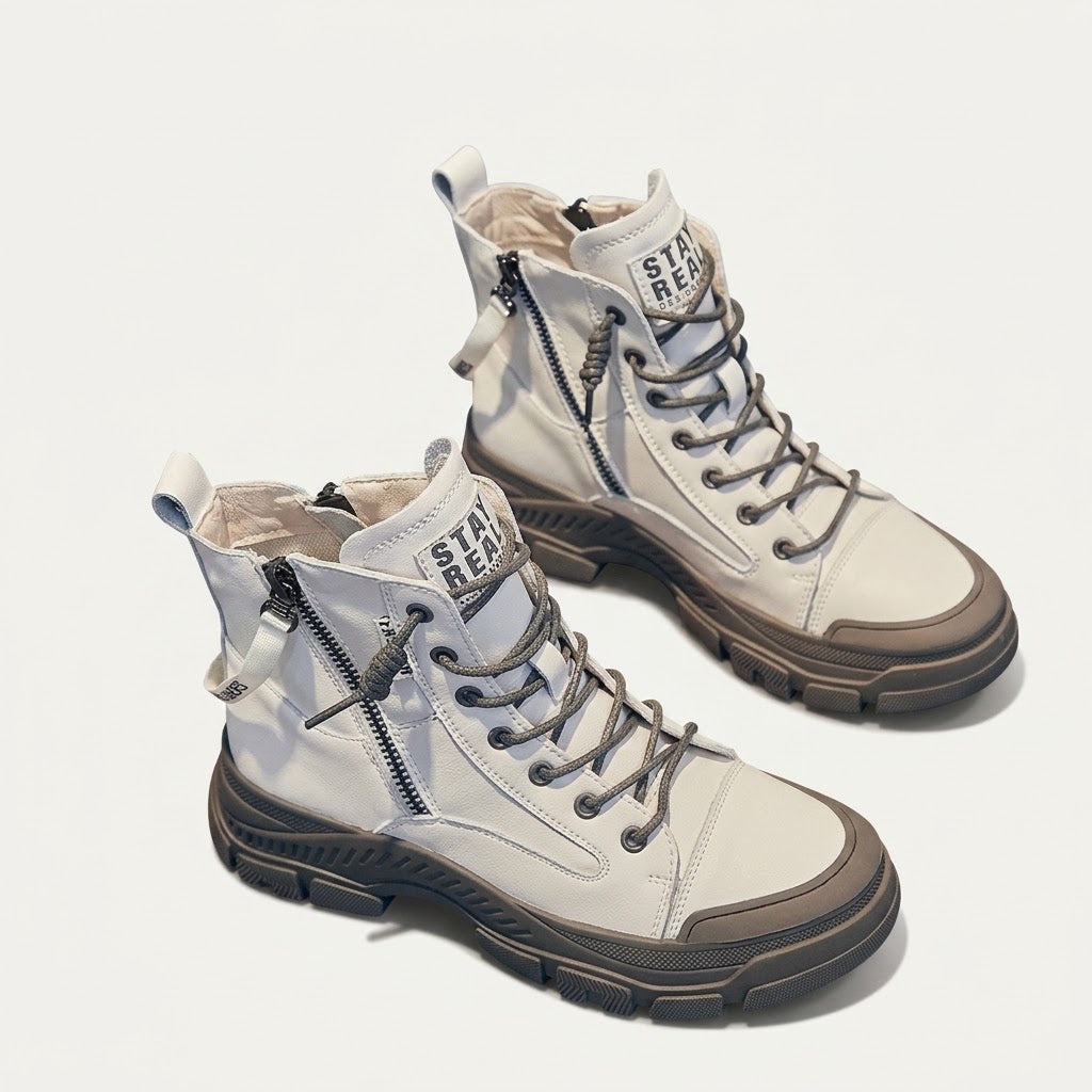 Women's High-Top Sneaker Boots – Chunky Lace-Up Style