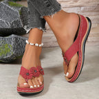 Floral Toe-Post Orthopedic Sandals