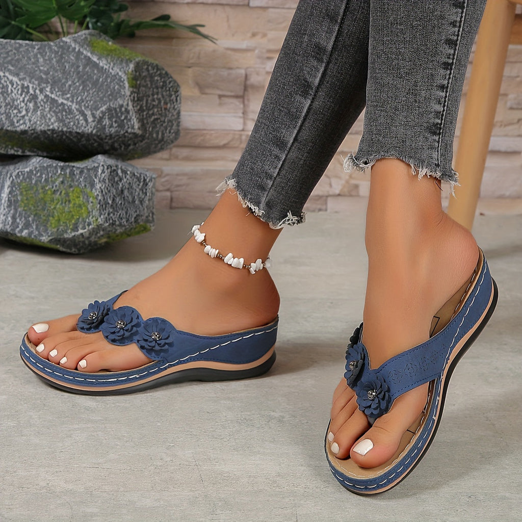 Floral Toe-Post Orthopedic Sandals