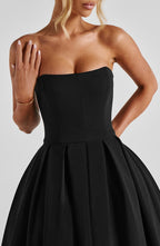 Black Floral Midi Dress – Elegant Summer Occasion Dress | Meave & Ivy
