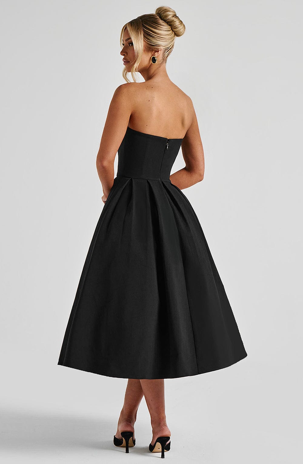 Black Floral Midi Dress – Elegant Summer Occasion Dress | Meave & Ivy