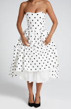 Black & White Polka Dot Midi Dress – Elegant Summer Dress | Meave & Ivy