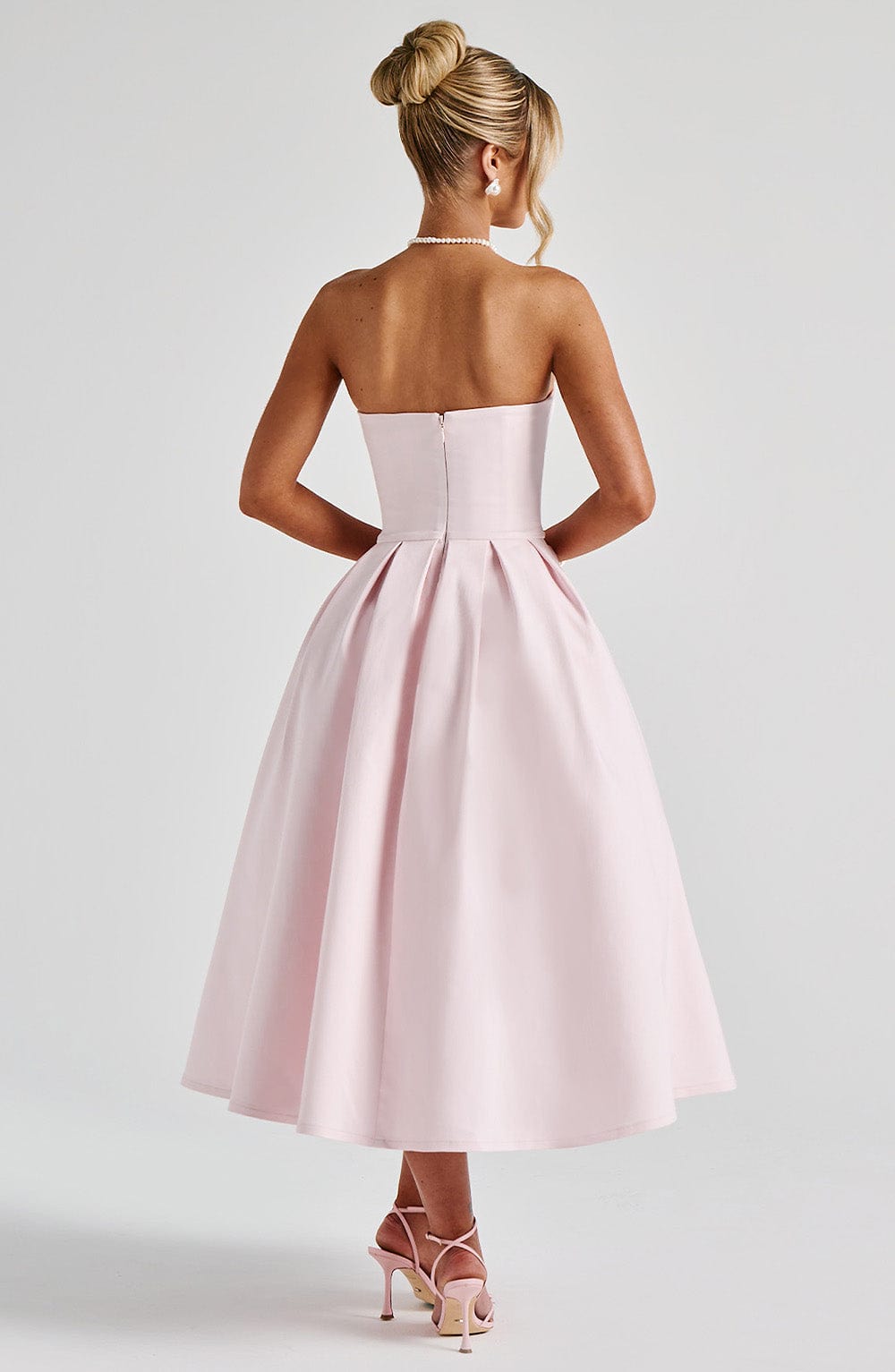 Blush Floral Midi Dress – Elegant Summer Occasion Dress | Meave & Ivy