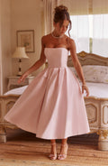 Blush Floral Midi Dress – Elegant Summer Occasion Dress | Meave & Ivy