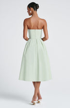 Mint Green Floral Midi Dress – Elegant Summer Occasion Dress | Meave & Ivy