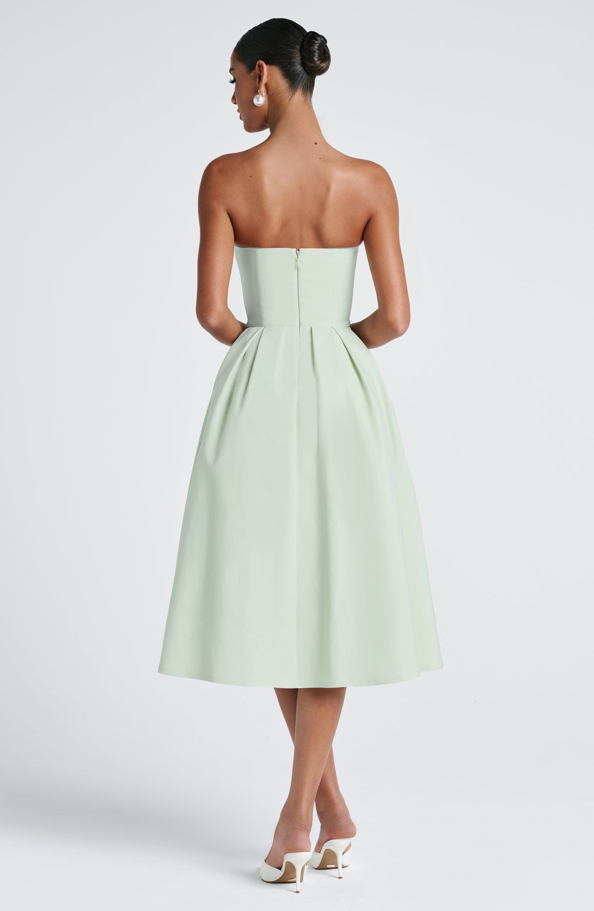 Mint Green Floral Midi Dress – Elegant Summer Occasion Dress | Meave & Ivy