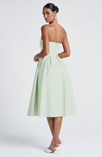 Mint Green Floral Midi Dress – Elegant Summer Occasion Dress | Meave & Ivy