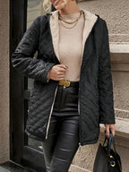 Lined Lightweight Winter Jacket in Black – Quilted City Coat